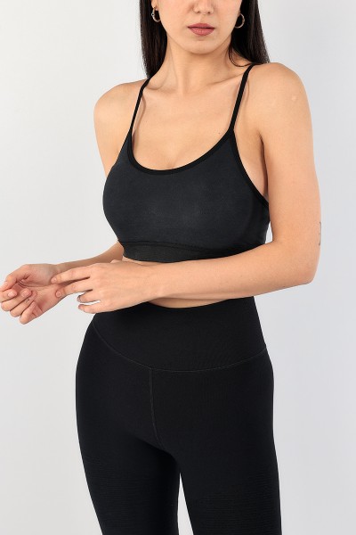 Siyah Lastikli Bayan Sporcu Büstiyer 90799