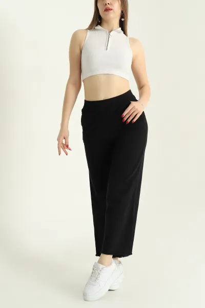 siyah-lazer-kesim-bel-lastikli-bayan-gabardin-pantolon-332714