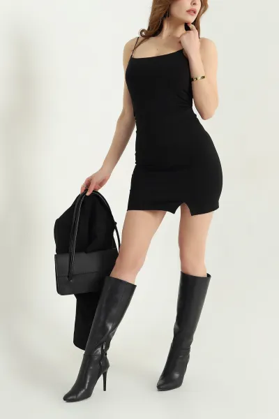 Siyah Likralı Çelik Örme Etek 338042