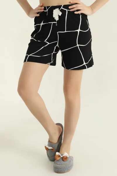 siyah-likrali-desenli-penye-kadin-sort-357169