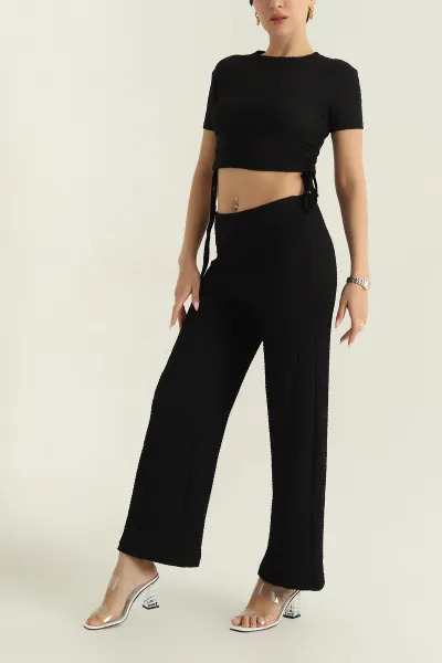 siyah-likrali-gofre-bluz-pantolon-kadin-ikili-takim-374964