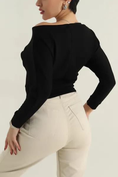 Siyah Likralı Modal Kadın Badi 413953
