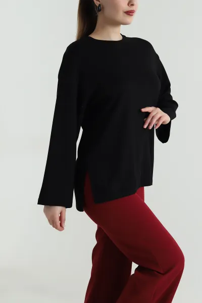 Siyah Likralı Modal Kadın Bluz 495965