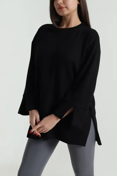 Siyah Likralı Modal Kadın Tunik 492901