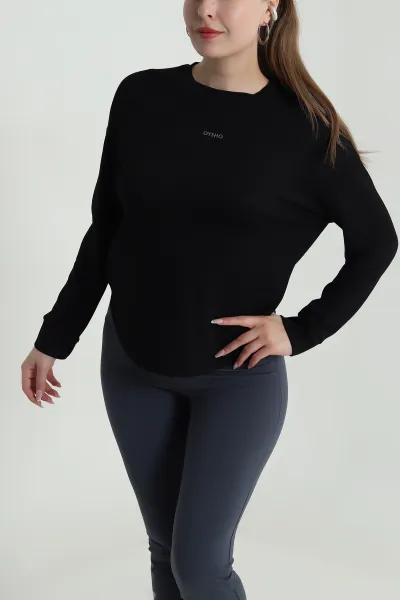 Siyah Likralı Oysho Kadın Sweat 486378