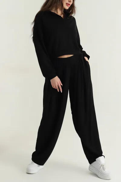 siyah-likrali-polo-yaka-modal-kadin-ikili-takim-410472