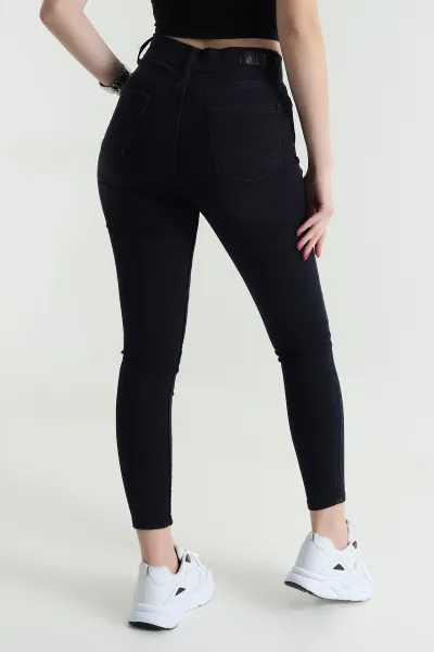 Siyah Likralı Slim Fit Kadın Kot Pantolon 462931