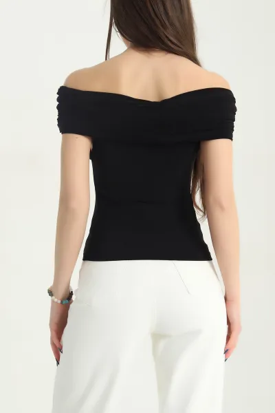 Siyah Madonna Yaka Sendy Kadın Bluz 342953