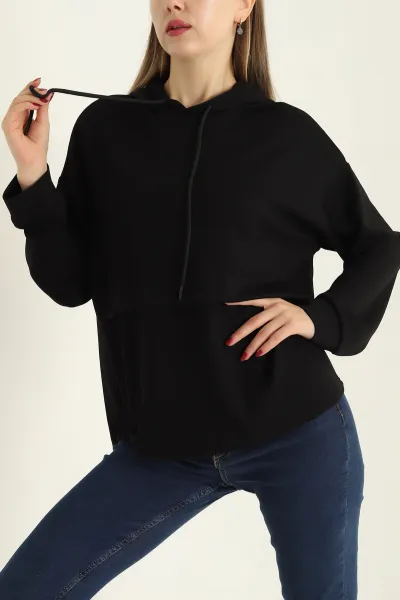 Siyah Modal Kumaş Bayan Sweat 304503