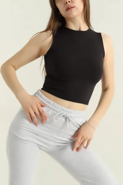 Siyah Modal Likralı Kadın Atlet 357834