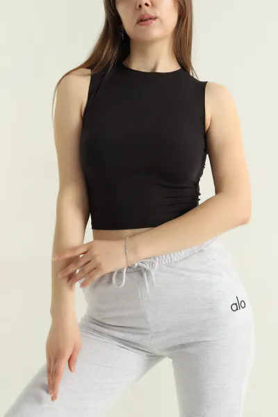 Siyah Modal Likralı Kadın Atlet 357834