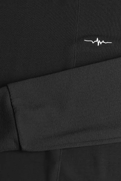 Siyah Nakış Detaylı Bisiklet Yaka Erkek Sweatshirt 396255