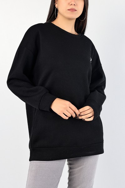 Siyah Nakışlı Bayan Şardonlu Sweat 84994