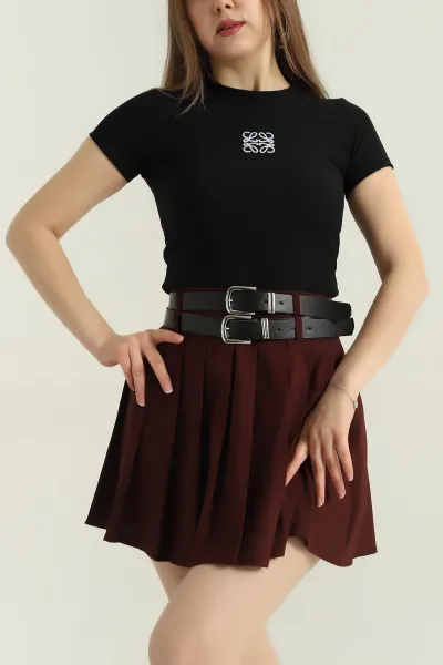 Siyah Nakışlı Ottoman Kadın Bluz 349880