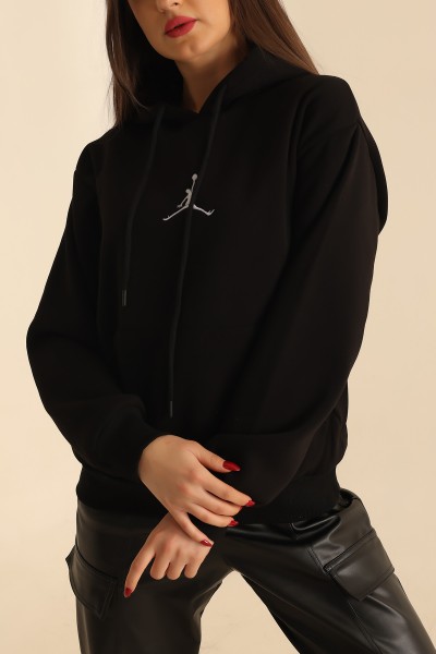 Siyah Nakışlı Şardonlu Bayan Sweat 215295