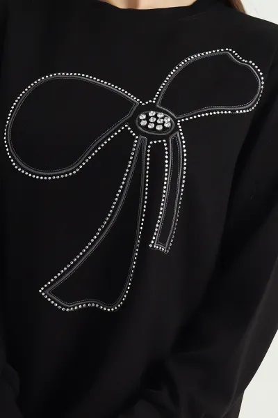 Siyah Nakışlı Taş Detaylı Oysho Kumaş Tunik 337858