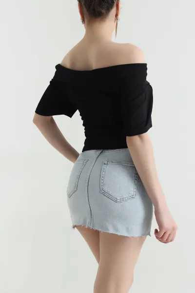 Siyah Ottoman Kadın Bluz 448807