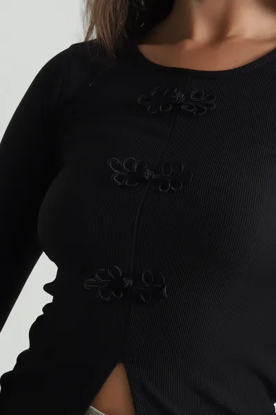 Siyah Ottoman Kadın Bluz 489074