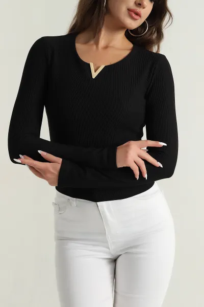 siyah-ottoman-likrali-uzun-kol-kadin-bluz-396477
