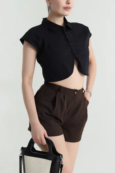 siyah-oval-kesim-poplin-kadin-crop-gomlek-472290