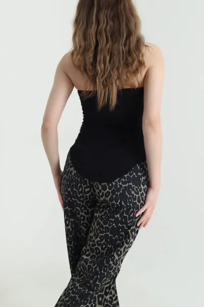 Siyah Oval Kesim Sandy Kadın Bluz 449029