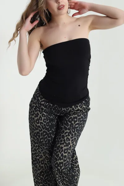 Siyah Oval Kesim Sandy Kadın Bluz 449029