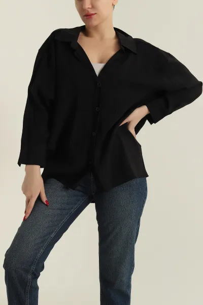 siyah-oversize-modal-kadin-gomlek-427908