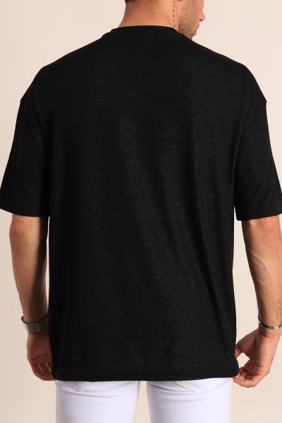 Siyah Oversize Triko Erkek Tişört 163415