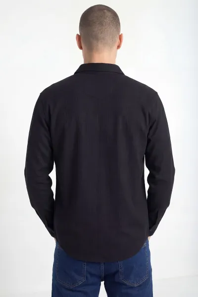 Siyah Oversize Yeni Sezon Erkek Gömlek 448973