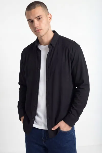 Siyah Oversize Yeni Sezon Erkek Gömlek 448973