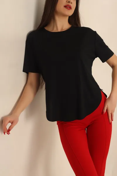 Siyah Osho Kumaş Bayan Tişört 236045