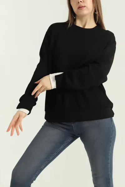 siyah-oysho-kumas-garnili-bayan-sweat-335722