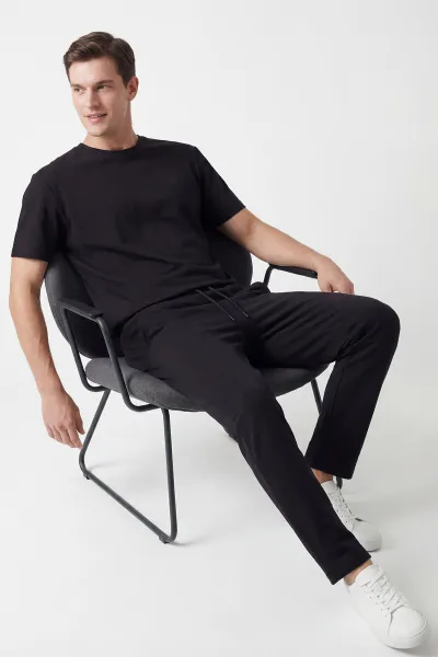 Siyah Oysho Kumaş Oversize  Erkek İkili Takım 443308