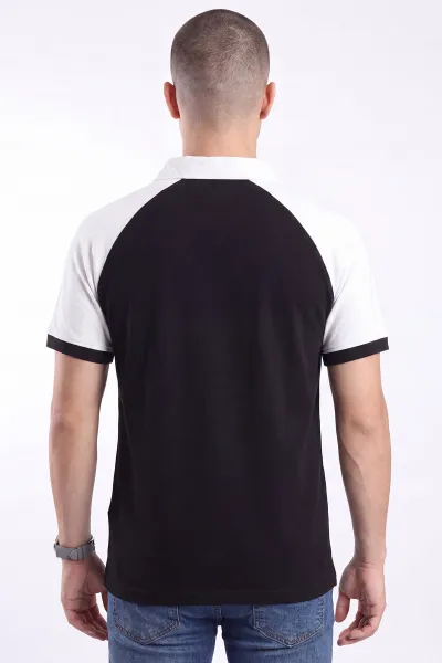 Siyah Oysho Kumaş Yarım Fermuarlı Polo Yaka Erkek Tişört 471688