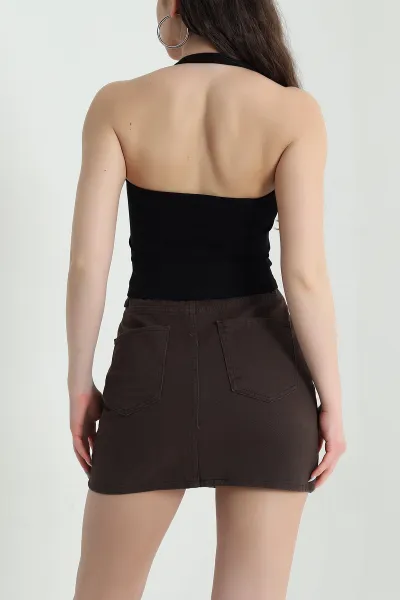 Siyah Oysho Likralı Kadın Bluz 451420