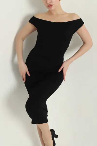 Siyah Oysho Modal Kadın Elbise 435830