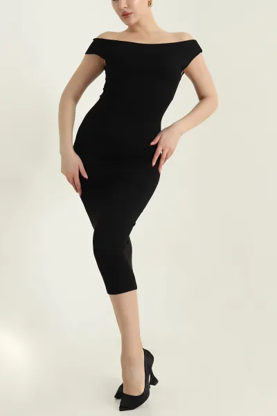 Siyah Oysho Modal Kadın Elbise 435830
