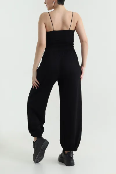 Siyah Paça Lastikli Oysho Kadın Pantolon 437906
