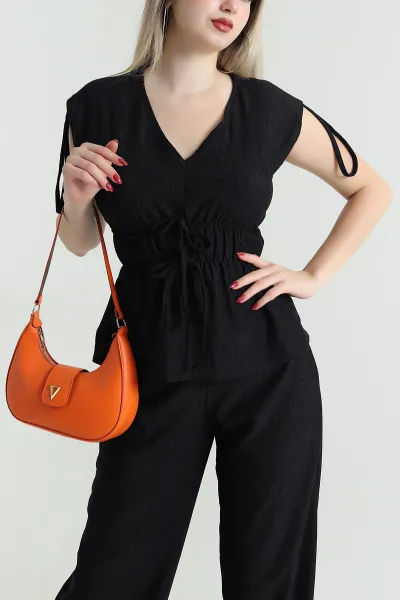 Siyah Pantolon Bluz Kadın İkili Takım 468507
