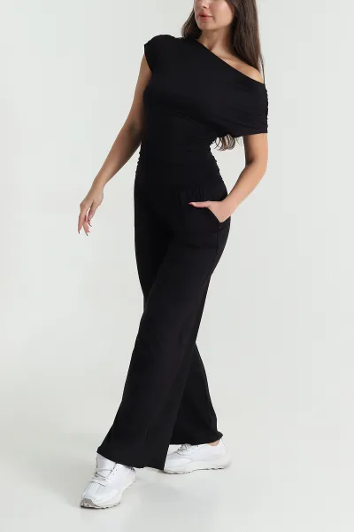 Siyah Pantolon Bluz Kadın İkili Takım 478561