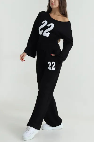 Siyah Pantolon Bluz Kadın İkili Takım 496592