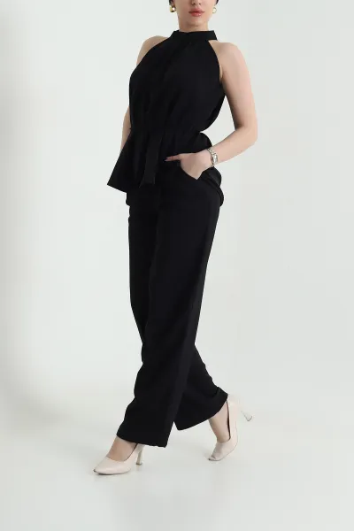 Siyah Pantolon Bluz Kadın Linda İkili Takım 452907