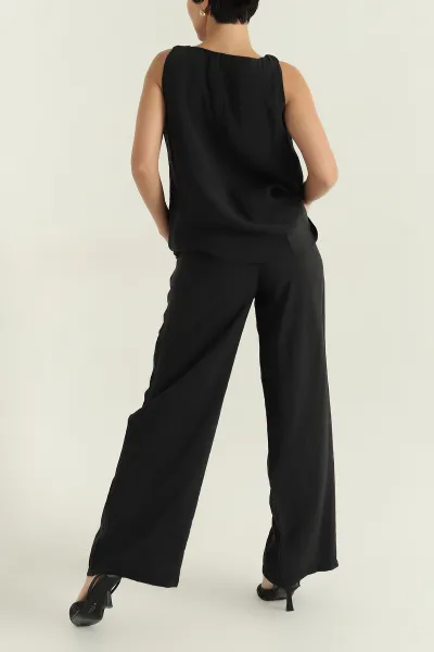 Siyah Pantolon Bluz Modal Kadın İkili Takım 362251