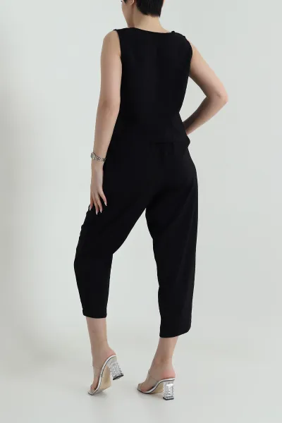 Siyah Pantolon Bluz Modal Kadın İkili Takım 458411
