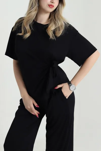 Siyah Pantolon Bluz Modal Kadın İkili Takım 475662