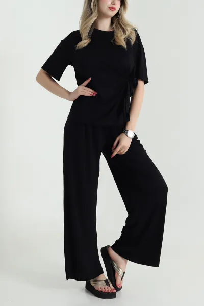 Siyah Pantolon Bluz Modal Kadın İkili Takım 475662