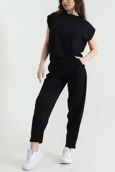 Siyah Pantolon Bluz Oysho Kadın İkili Takım 446690