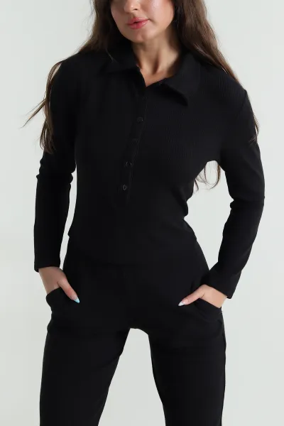 Siyah Pantolon Bluz Selanik Kadın İkili Takım 482915