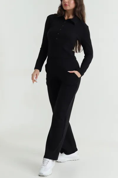 Siyah Pantolon Bluz Selanik Kadın İkili Takım 482915