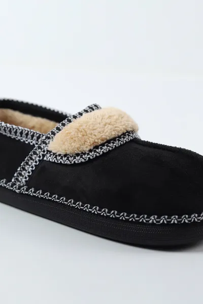 Siyah Peluş Kadın Ev Babeti 495010